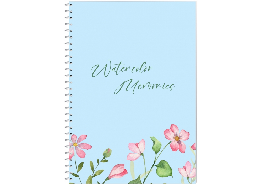 Блокнот пруж. бок. А5 80 аркушів клітинка «Watercolor Memories»
