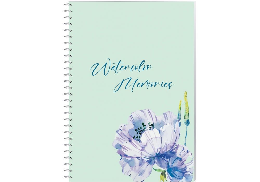 Блокнот пруж. бок. А5 80 аркушів клітинка «Watercolor Memories»