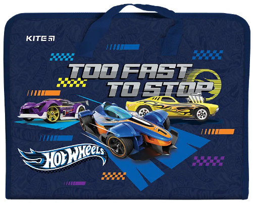 Папка-портфель А4 пластикова на блискавці Hot Wheels