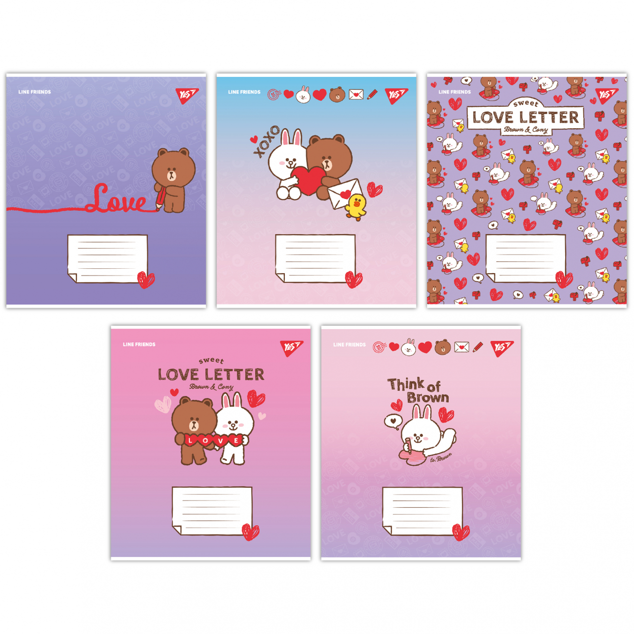 Зошит 12 аркушів лінія Line Friends. Love letter