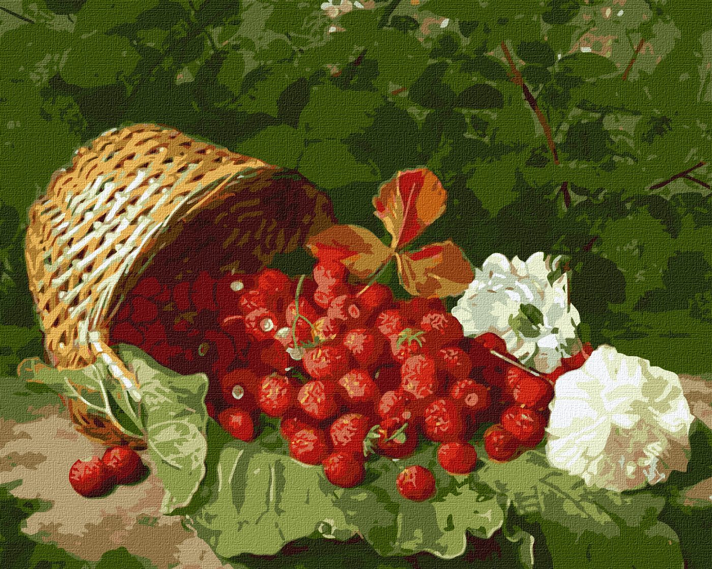 Картини по номерах акрилові «Кошик з полуницею» 40×50см