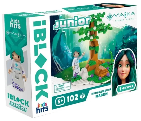 Конструктор «IBlock Junior» Мавка, 102дет., фігурка, наліпки, тату, 24×6×16см