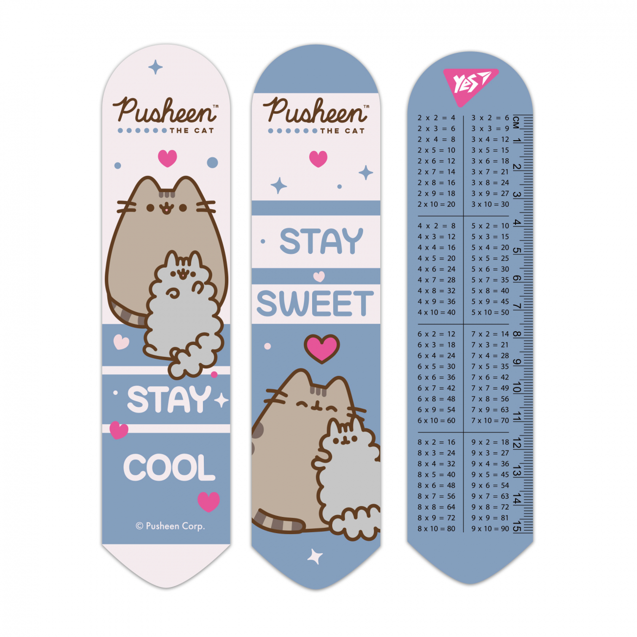 Закладка Pusheen 2D, рожево-блакитна