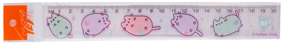 Лінійка пластикова 20см Pusheen