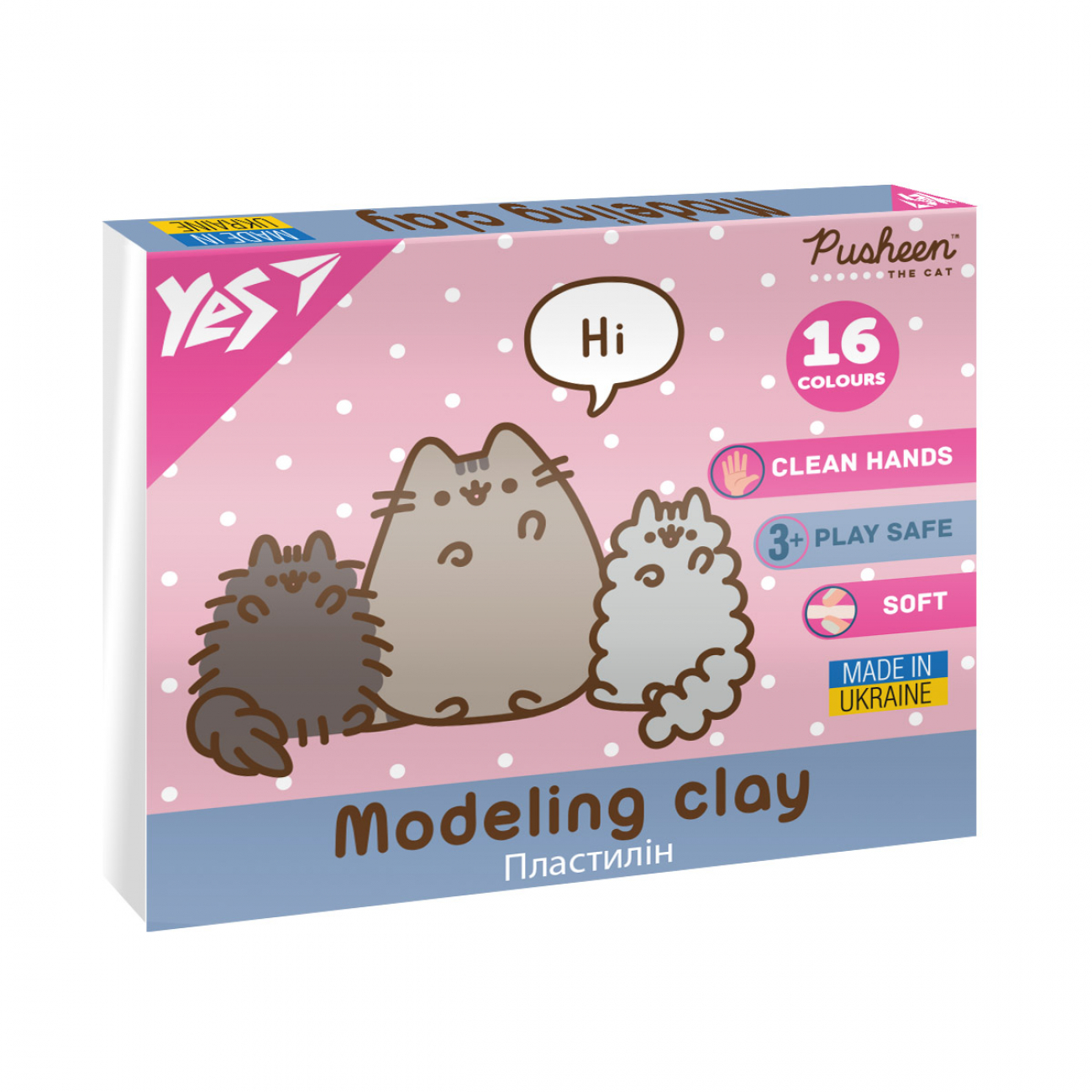 Пластилін Pusheen 16 кольорів 320гр