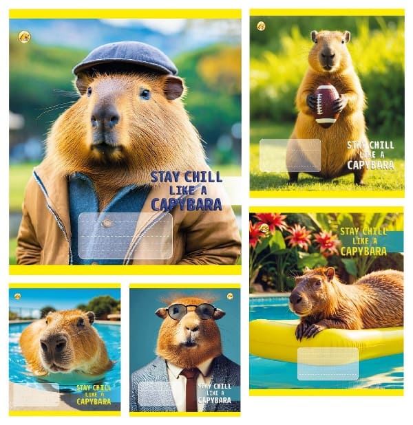 Зошит 18 аркушів клітинка «CAPYBARA»