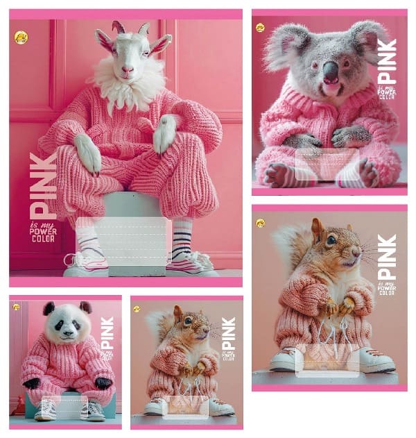Зошит 18 аркушів клітинка «Pink Power»