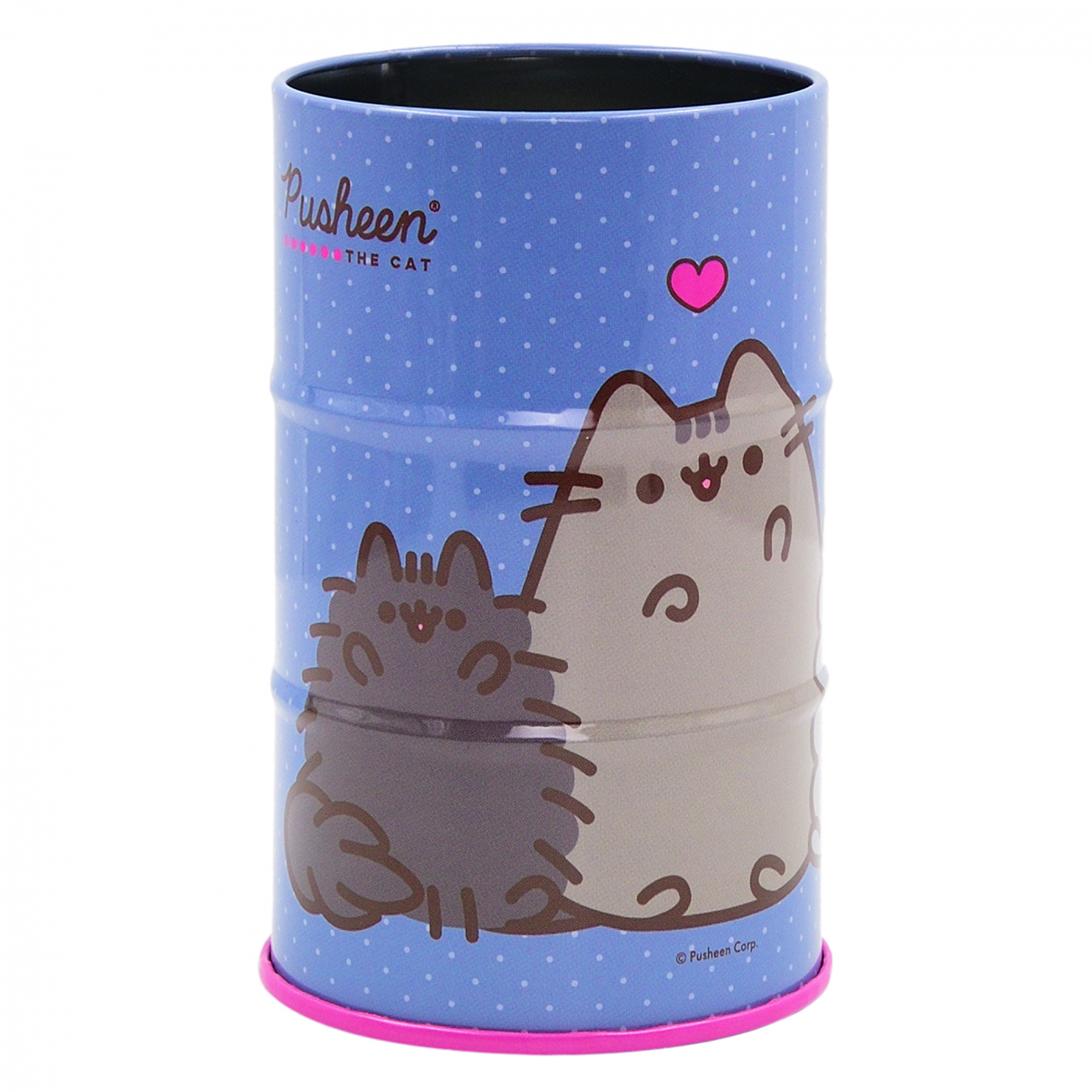 Стакан-підставка металевий «Pusheen» бочка, блакитний