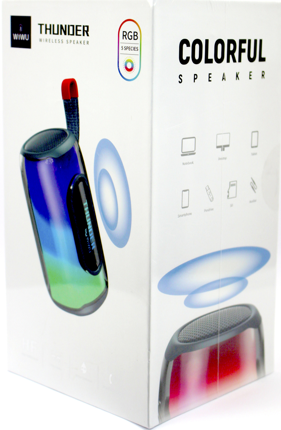 АС BT WIWU P40 Max Thunder Transparent LED Light blue