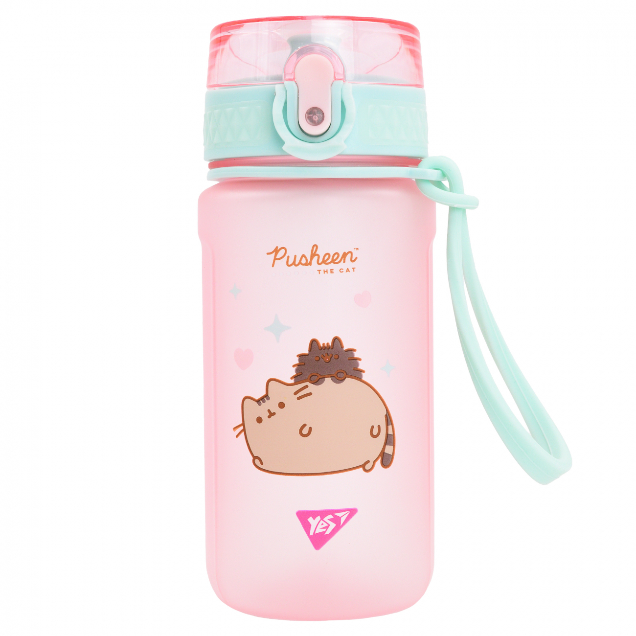 Пляшка для води пластикова Pusheen 500мл рожева софт тач