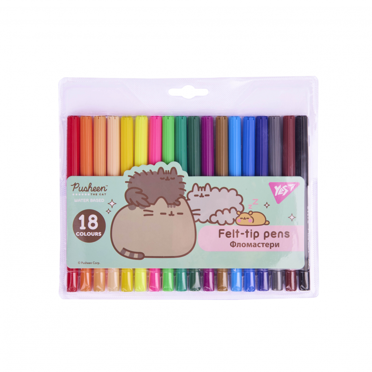 Фломастери 18 кольорів «Pusheen»