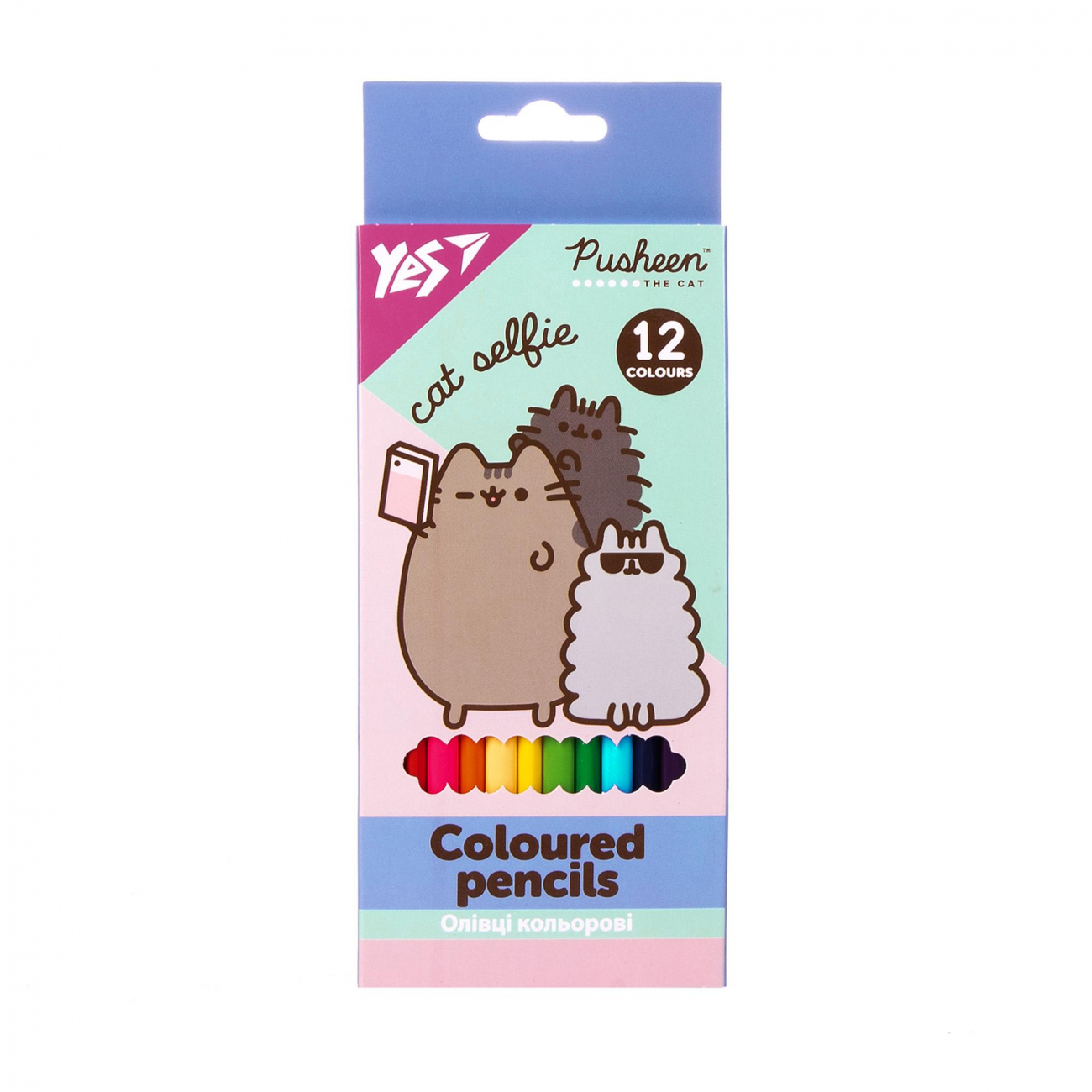 Олівці кольорові 12 кольорів Pusheen