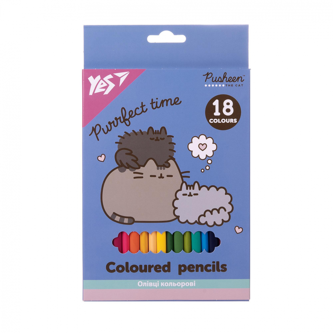 Олівці кольорові 18 кольорів Pusheen
