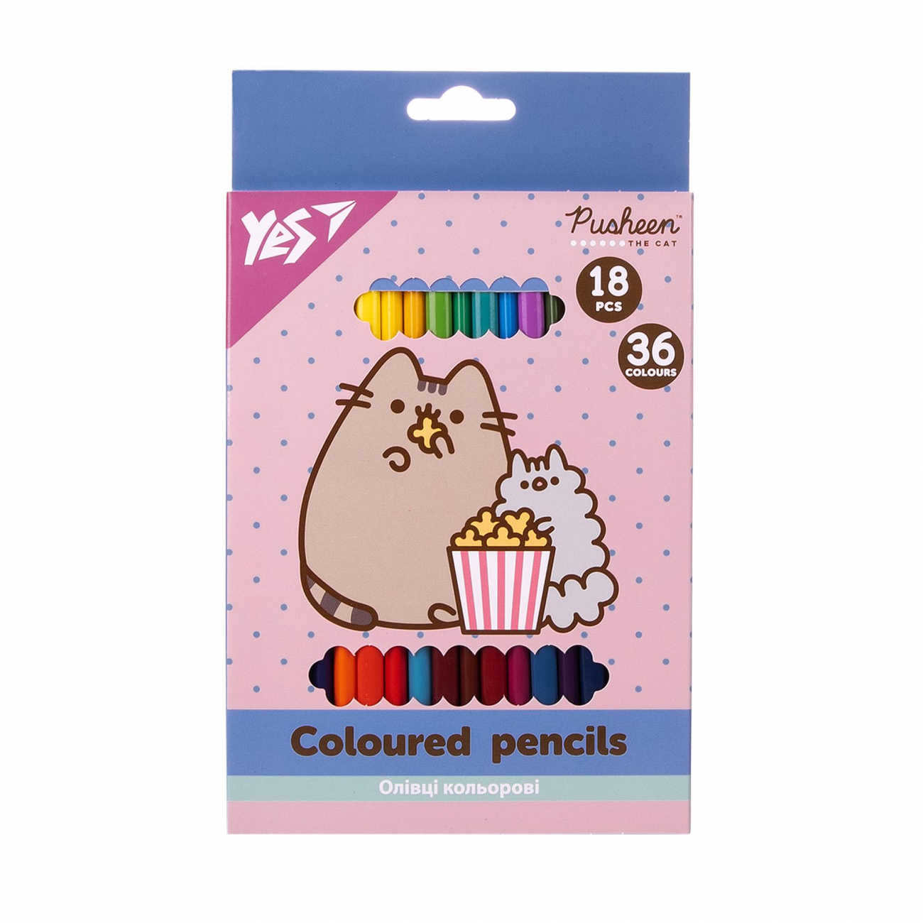 Олівці кольорові 36 кольорові/18 шт Pusheen