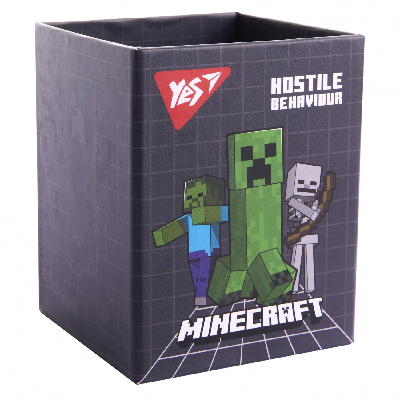 Стакан для ручок «Minecraft» картон сірий