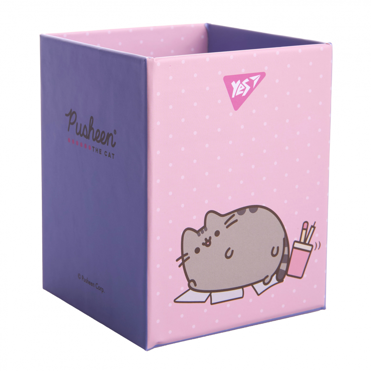 Стакан для ручок «Pusheen» картон блакитний