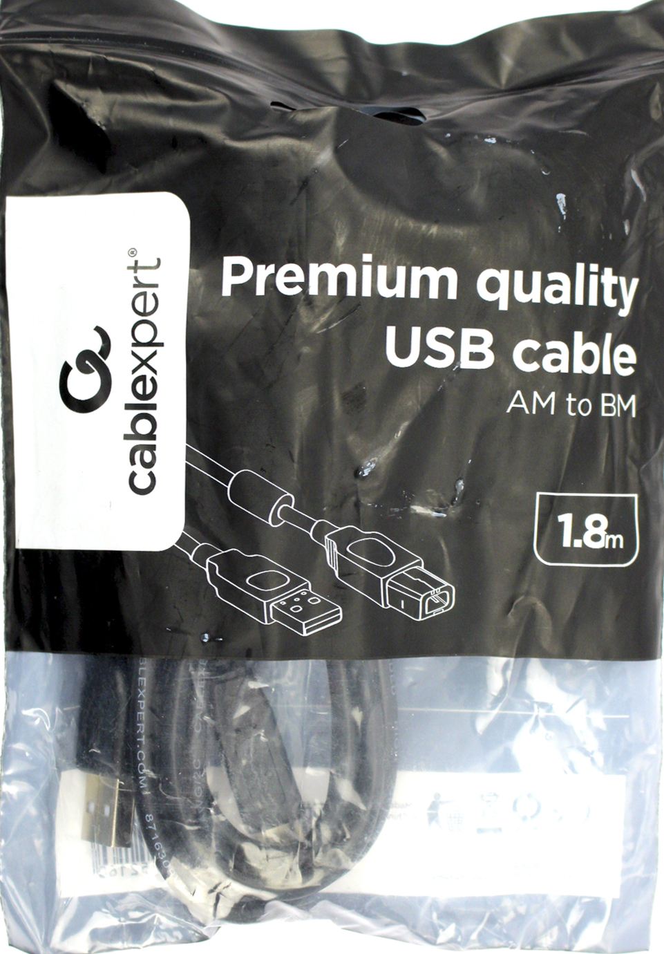Кабель USB 2.0 (AM/BM) 1.8m Cablexpert до принтера, сканера