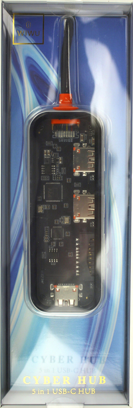 Адаптер перехідник WIWU Cyber HUB 5in1 Type C > USB3×3 > SD > Micro SD CB005 grey