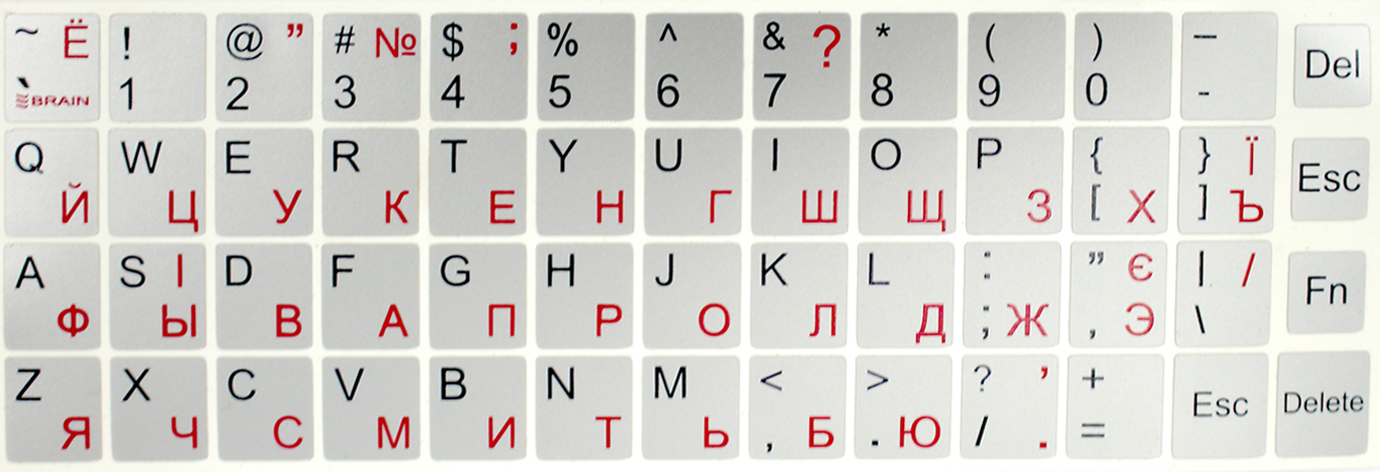 Наклейка на клавіатуру Brain silver (STBRNTRSILVER)