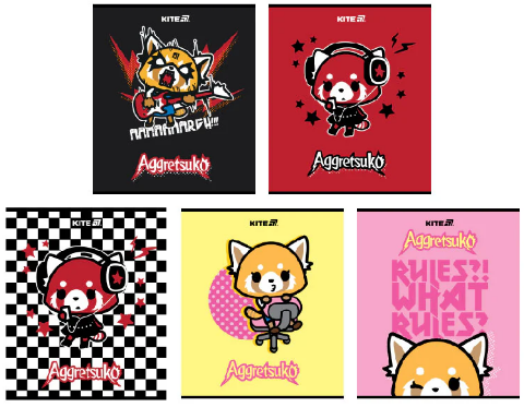 Зошит 24 аркуші клітинка софт тач +УФ лак Aggretsuko