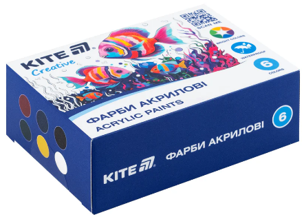 Набір акрилових фарб 6 кольорів 20мл Creative