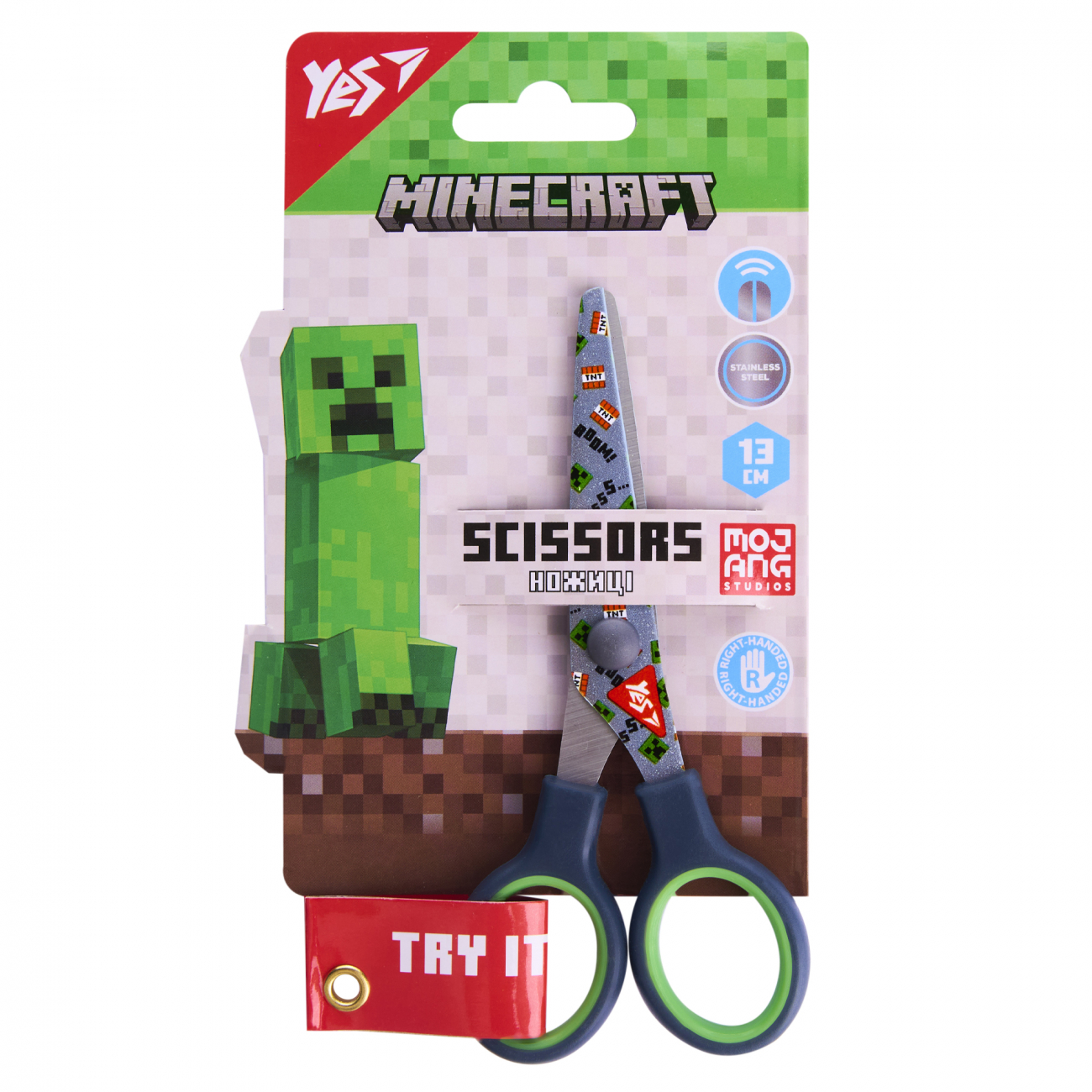 Ножиці дитячі Minecraft 13см з принтом на лезі