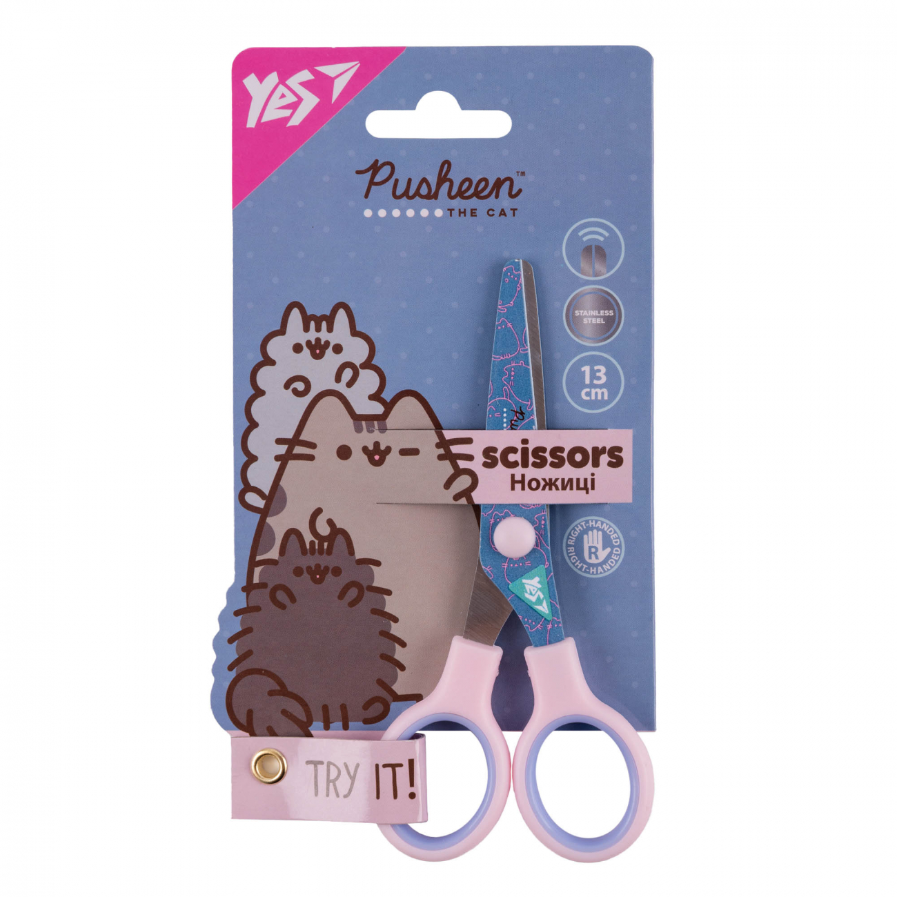 Ножиці дитячі Pusheen 13см з принтом на лезі