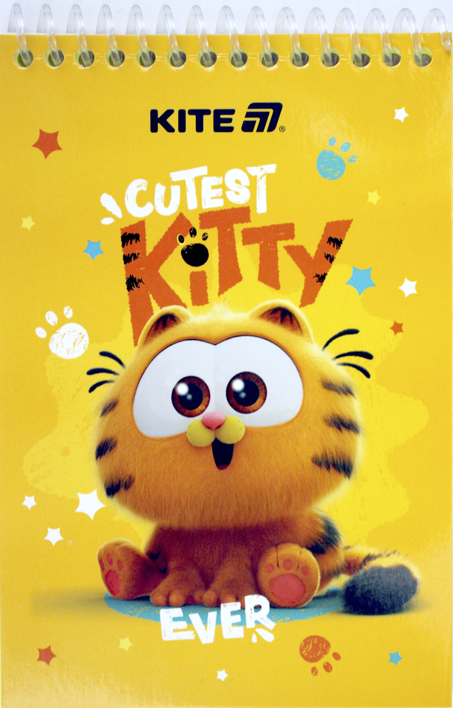 Блокнот пруж. А6 48 аркушів б/лінія Garfield