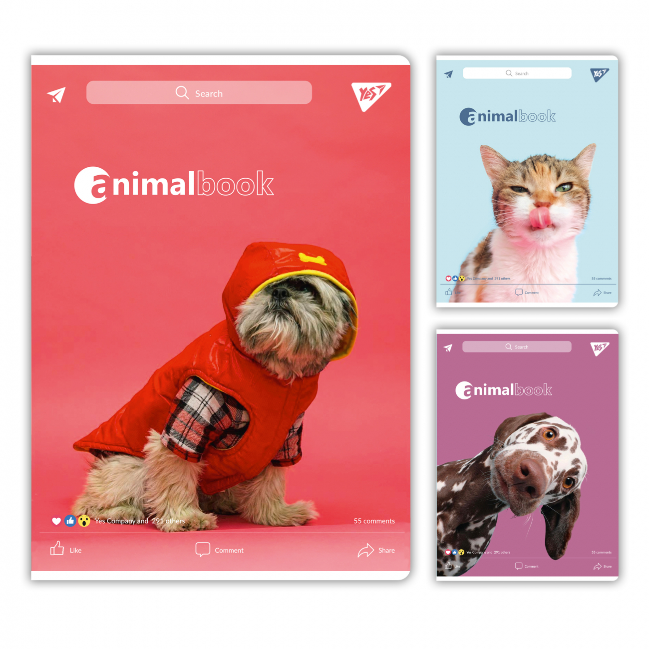 Зошит А4 48 аркушів клітинка «Animalbook»