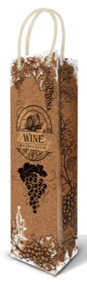 Пакет подарунковий картон під пляшку 11,2×40×9см ламін. Wine Collection