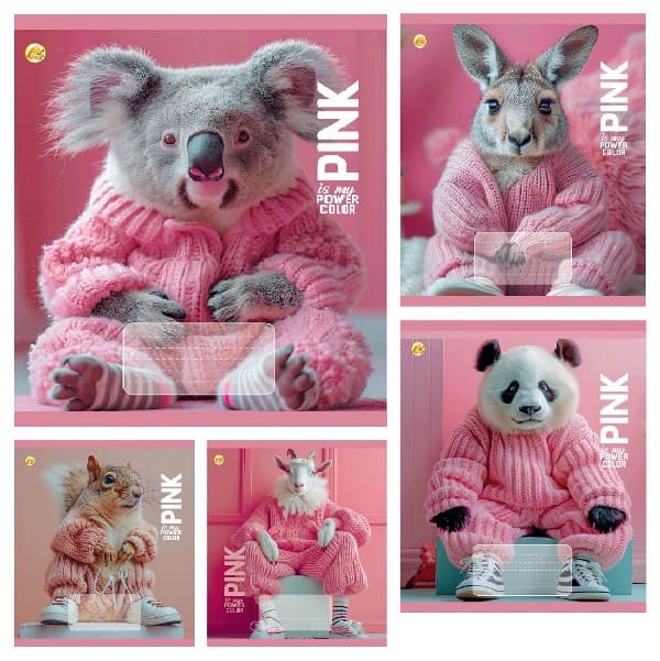 Зошит 24 аркуші клітинка «Pink»