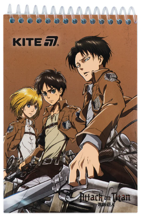 Блокнот пруж. А6 48 аркушів б/лінія картонний Attack on Titan