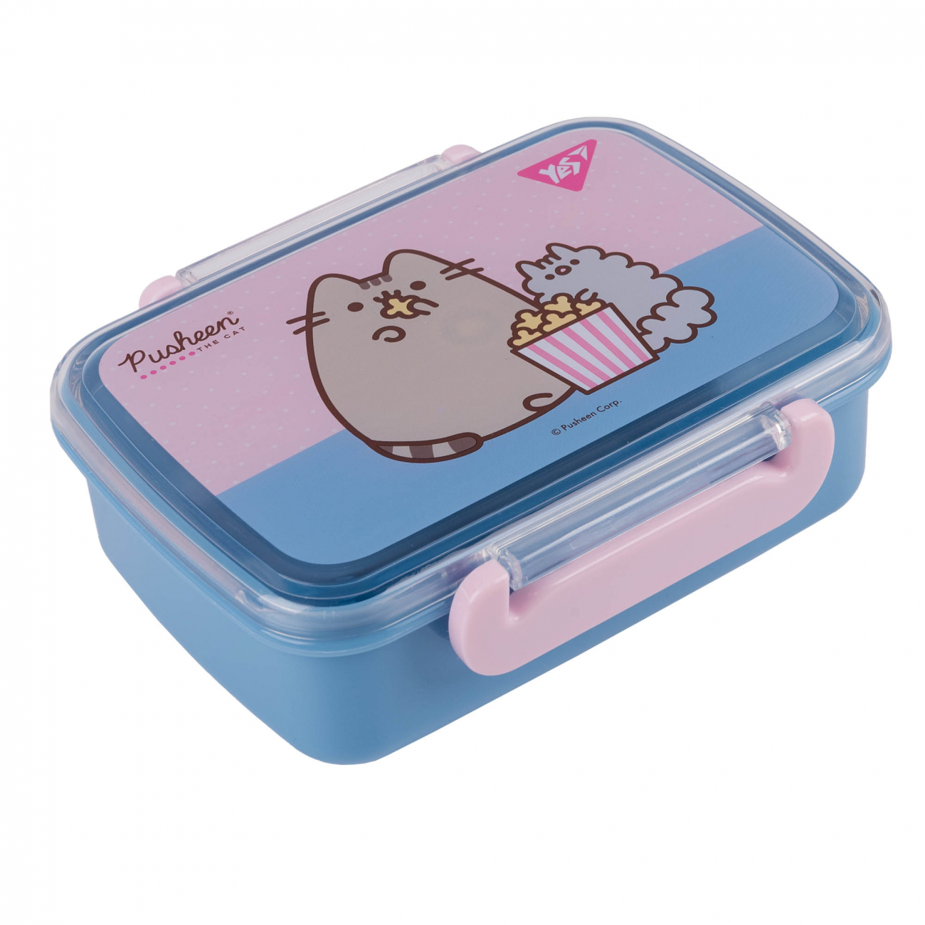 Ланч бокс пластиковий 420мл Pusheen блакитно-рожевий