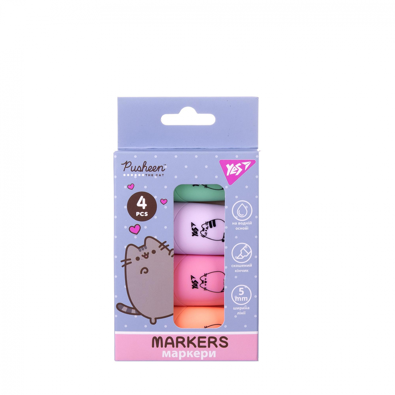 Набір текстмаркерів Pusheen 4 шт