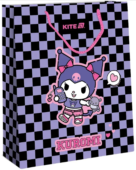 Пакет подарунковий паперовий Kuromi 26×32см