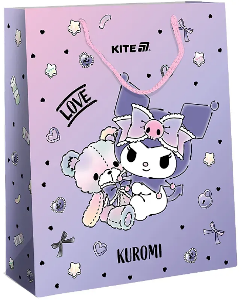 Пакет подарунковий паперовий Kuromi 26×32см