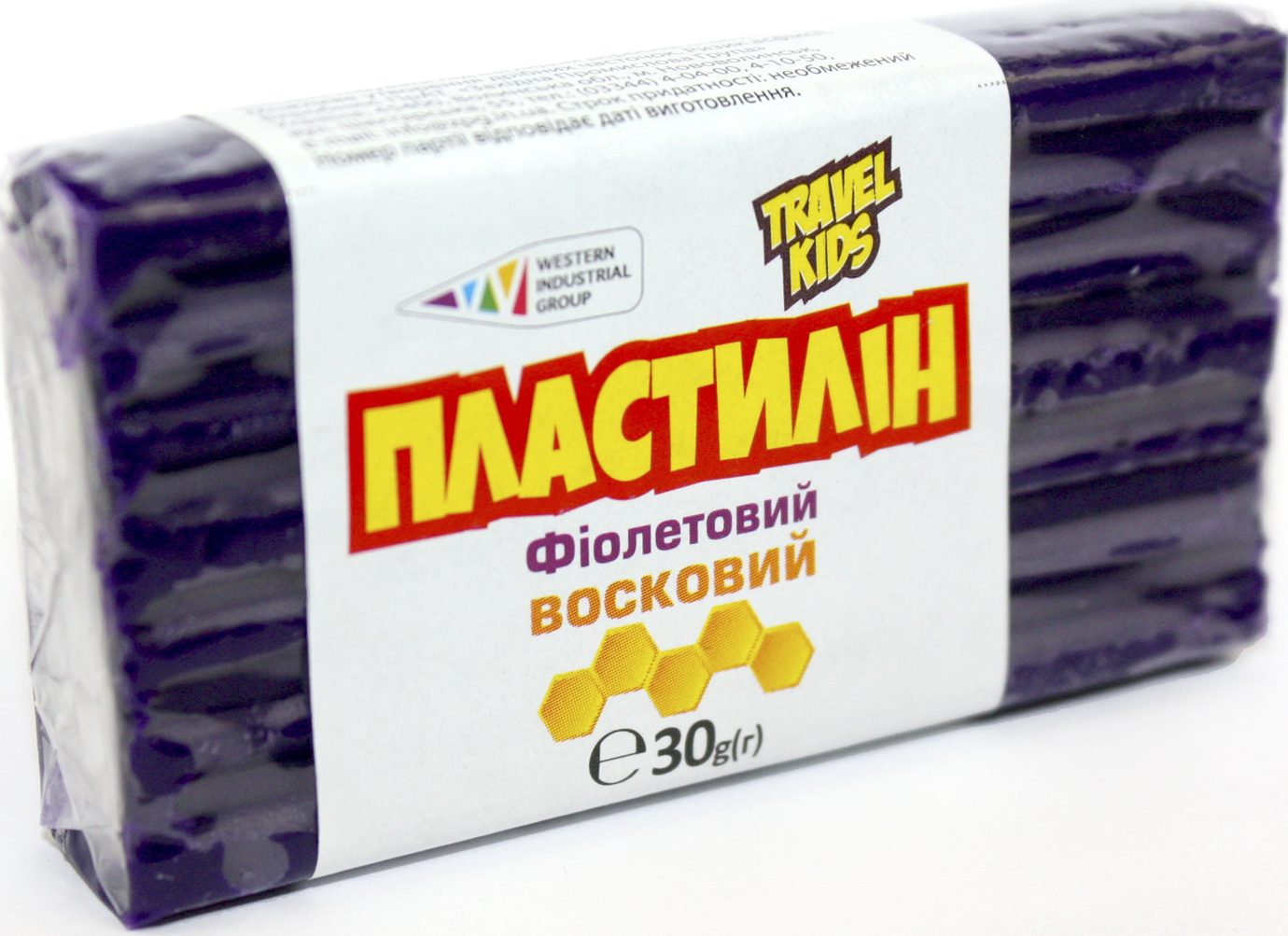 Пластилін «Гамма UA» 30гр фіолетовий, восковий
