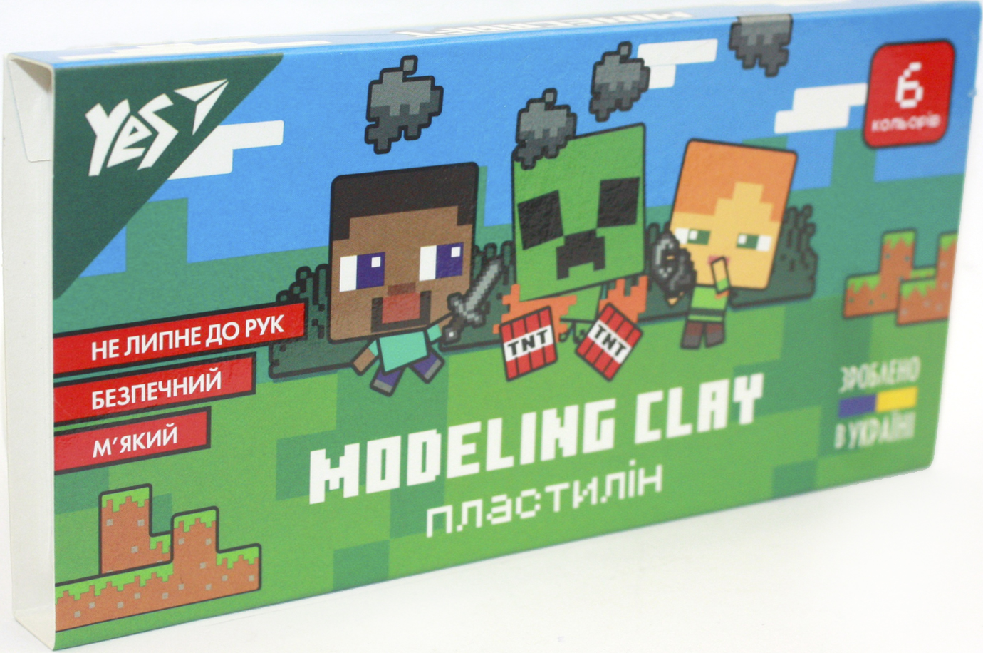 Пластилін Minecraft 6 кольорів 120гр
