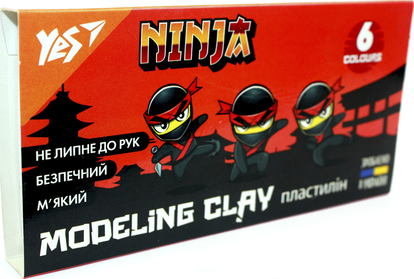 Пластилін Ninja 6 кольорів 120гр