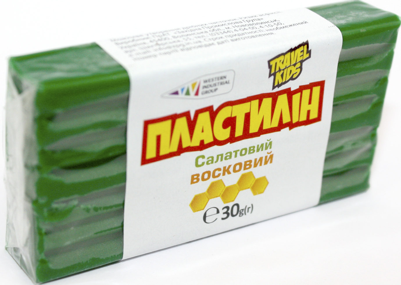 Пластилін «Гамма UA» 30гр салатовий, восковий