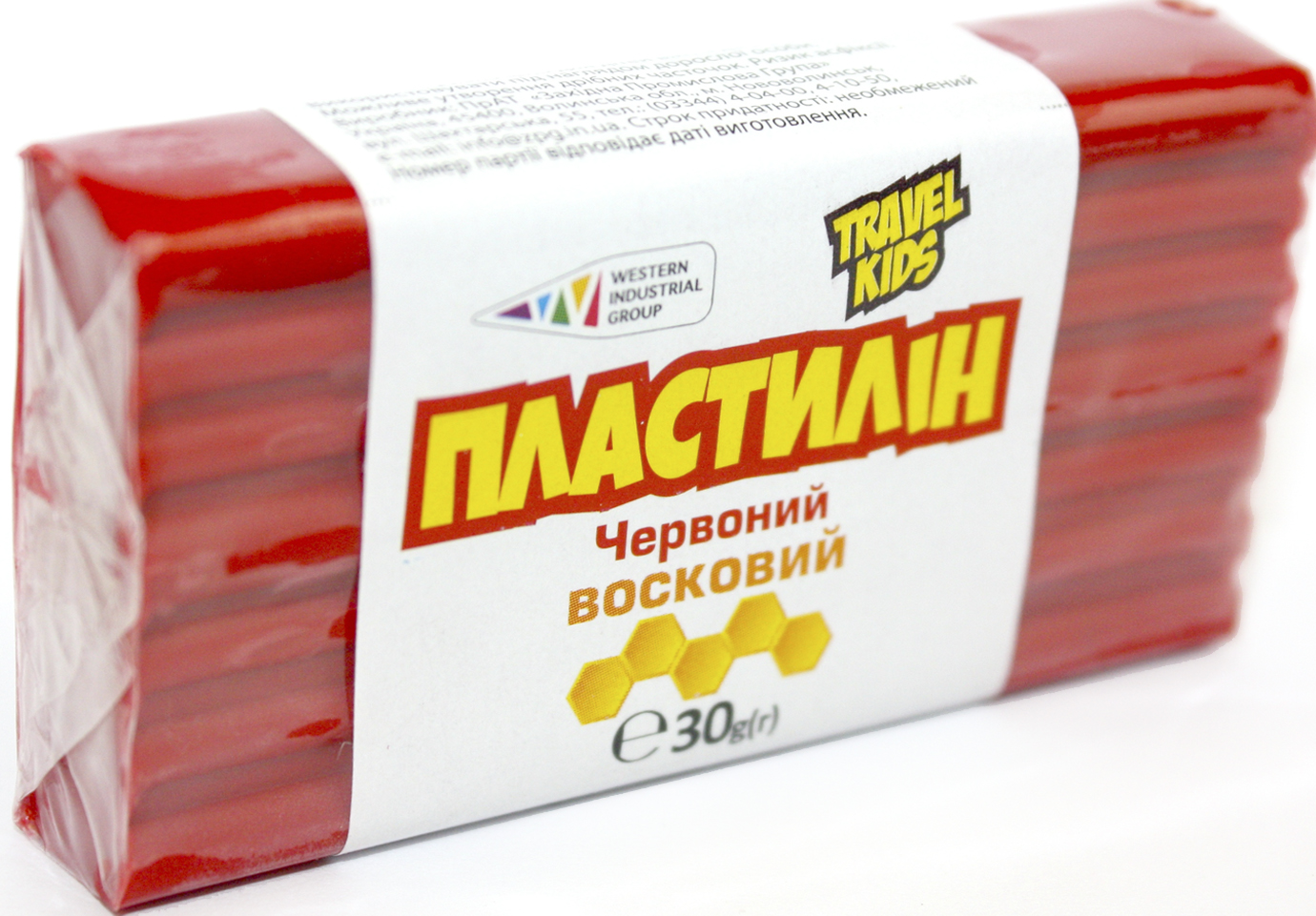 Пластилін «Гамма UA» 30гр червоний, восковий