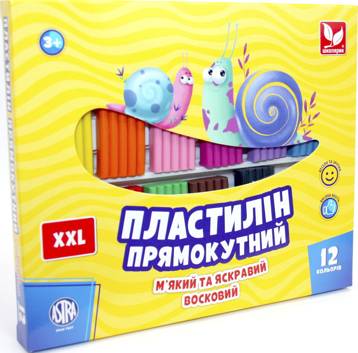 Пластилін 12 кольорів 216гр
