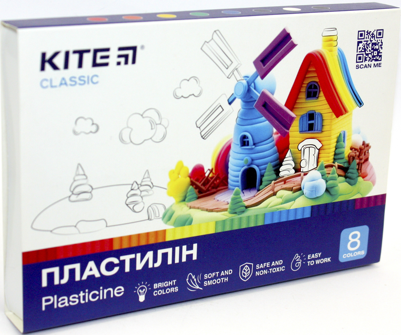 Пластилін Classic 8 кольорів 160гр