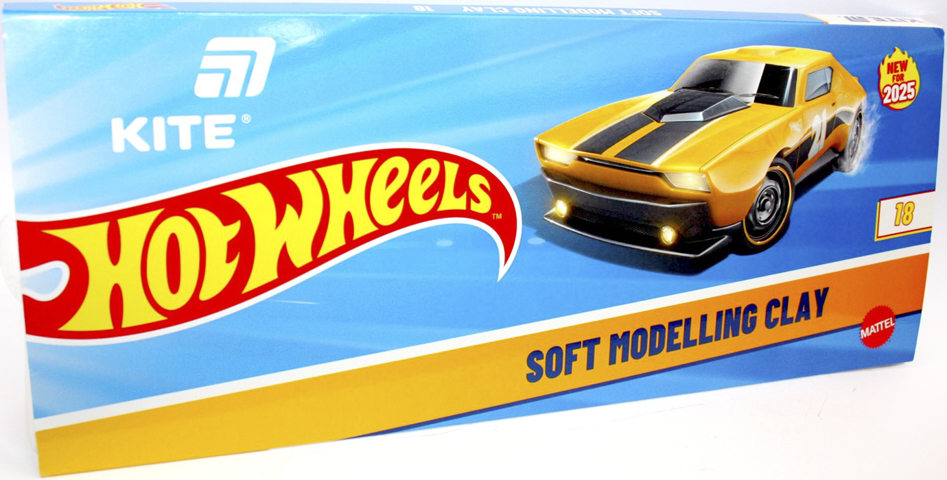 Пластилін Hot Wheels 18 кольорів 360гр восковий