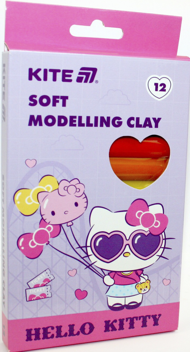 Пластилін Hello Kitty 12 кольорів 200гр восковий