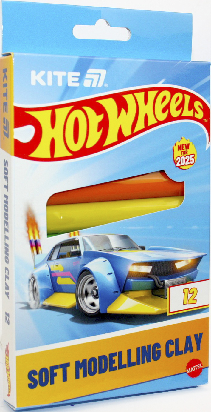 Пластилін Hot Wheels-1 12 кольорів 200гр восковий