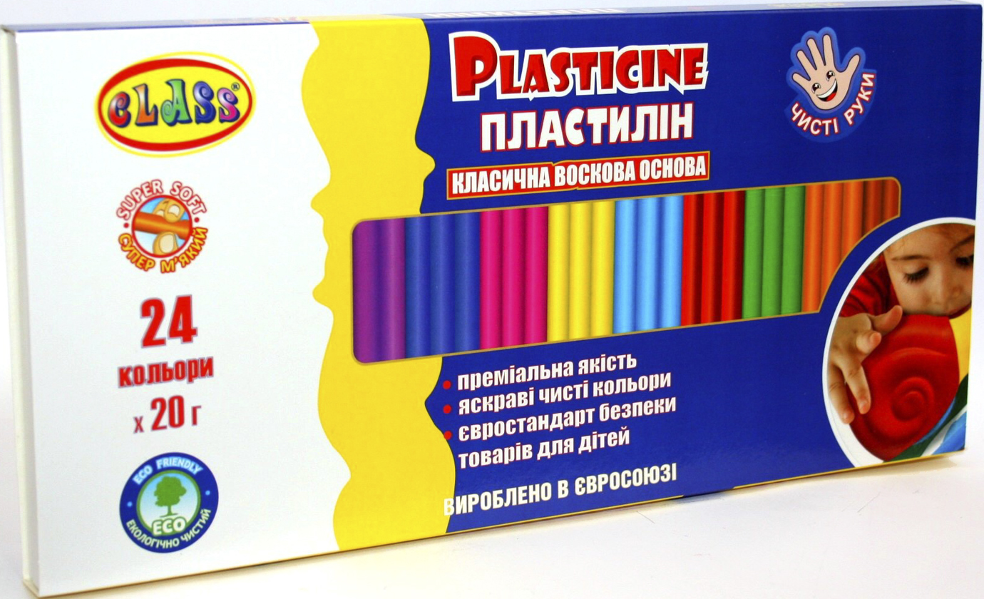 Пластилін МАХІ 24 кольори х 20гр