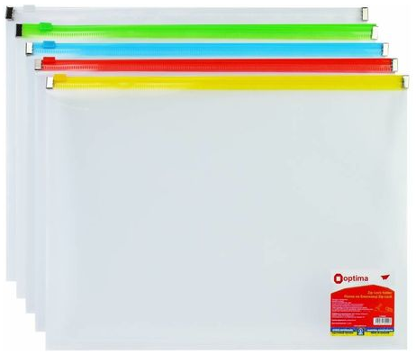 Папка zip-lock А4 пластикова на блискавці (асорті)