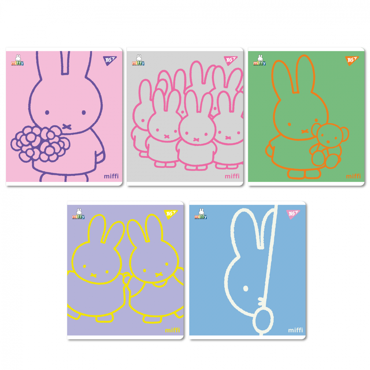 Зошит А5 12 аркушів клітинка софт тач, УФ виб «Miffy»