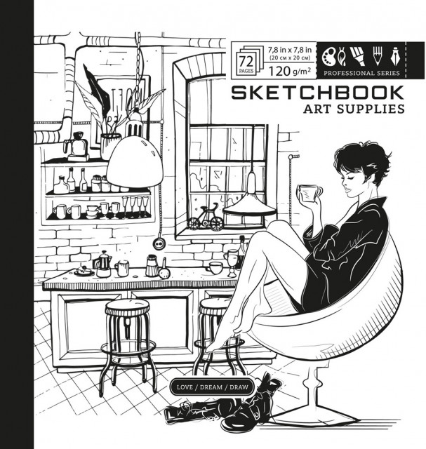 Скетчбук 36/120 В5 б/лінія картонний обкладинка /4/21368